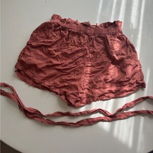 HOLLISTER: Red linen drawstring shorts — Good condition